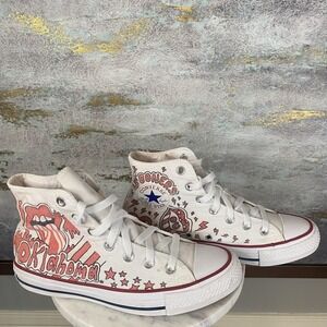 Oklahoma Sooners Shoes Womens 7.5 White NCAA Football Converse Chuck Taylor